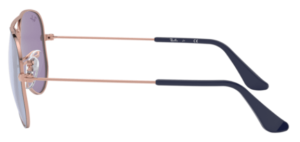 Branches originales Ray-Ban RB9506S Junior Aviator, couleur 264 · Bleu sur cuivre
