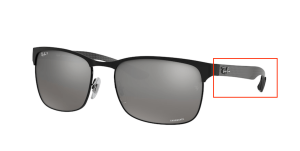 Branches originales Ray-Ban RB8319, couleur 186 · Noir/noir mat