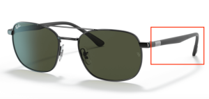 Branches originales Ray-Ban RB3670, couleur 002 · Noir