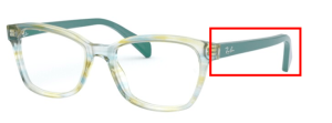 Branches originales Ray-Ban RB1591 Junior Round, couleur 3808 · Vert rayé multicolor