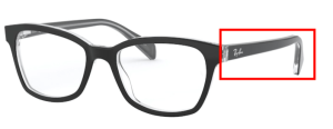 Branches originales Ray-Ban RB1591 Junior Round, couleur 3529 · Noir sur transparent