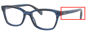 Branches originales Ray-Ban RB1591 Junior Round, couleur 3848 · Rayé blu