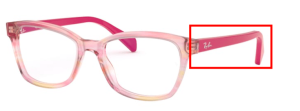 Branches originales Ray-Ban RB1591 Junior Round, couleur 3806 · Fuxia rayé multicolor