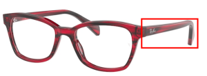 Branches originales Ray-Ban RB1591 Junior Round, couleur 3849 · Rayé rouge