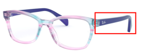 Branches originales Ray-Ban RB1591 Junior Round, couleur 3807 · Violet rayé multicolor