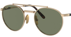 Verres originaux Ray-Ban RB8237 Round II Titanium, couleur 52 · Vert