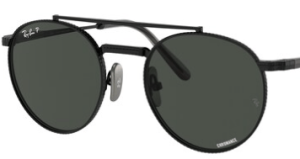 Verres originaux Ray-Ban RB8237 Round II Titanium, couleur K8 · Gris foncé polarisé
