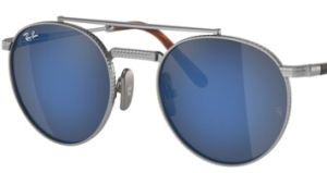 Verres originaux Ray-Ban RB8237 Round II Titanium, couleur O4 · Gris bleu · krystal