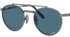 Verres originaux Ray-Ban RB8237 Round II Titanium, couleur S2 · Polarisé bleu