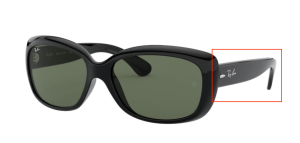 Branches originales Ray-Ban RB4101 Jackie Ohh, couleur 601 · Noir