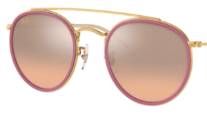 Verres originaux Ray-Ban RB3647N, couleur 3E · Rose argent miroir dégradé (effet semi-miroir)