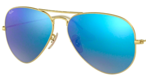 Verres originaux Ray-Ban RB8307, couleur 17 · Bleu flash miroir