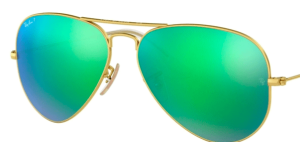 Verres originaux Ray-Ban RB8307, couleur P9 · Vert miroir or polarisé