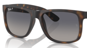 Verres originaux Ray-Ban RB4165 Justin, couleur 8S · Bleu dégradé polarisé · plastique