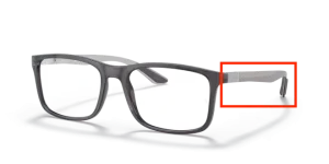 Branches originales Ray-Ban RB8908, couleur 8061 · Transparent gris