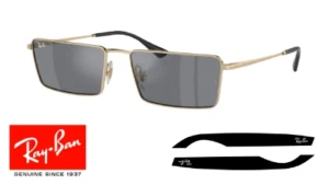 Verres originaux Ray-Ban RB3741 Emy, couleur 6V · Gris foncé & flash argent · plastique