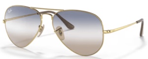 Verres originaux Ray-Ban RB3689 Aviator Metal II, couleur GD · Transparent dégradé bleu dégradé marron