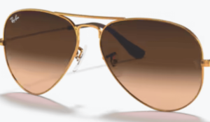 Verres originaux Ray-Ban RB3025 Aviator, couleur A5 · Marron dégradé