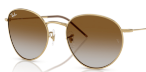 Verres originaux Ray-Ban RB0103S Round Reverse, couleur CB · Marron dégradé · plastique