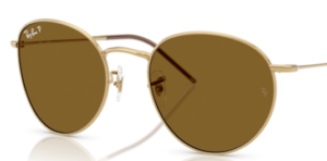 Verres originaux Ray-Ban RB0103S Round Reverse, couleur 83 · Polarisé marron · plastique