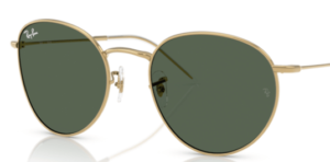 Verres originaux Ray-Ban RB0103S Round Reverse, couleur VR · G15 vert · plastique