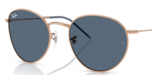 Verres originaux Ray-Ban RB0103S Round Reverse, couleur 3A · Bleu foncé · plastique