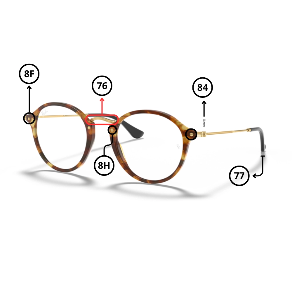 Pièces Rechange Ray-Ban 2447V ROUND Originaux
