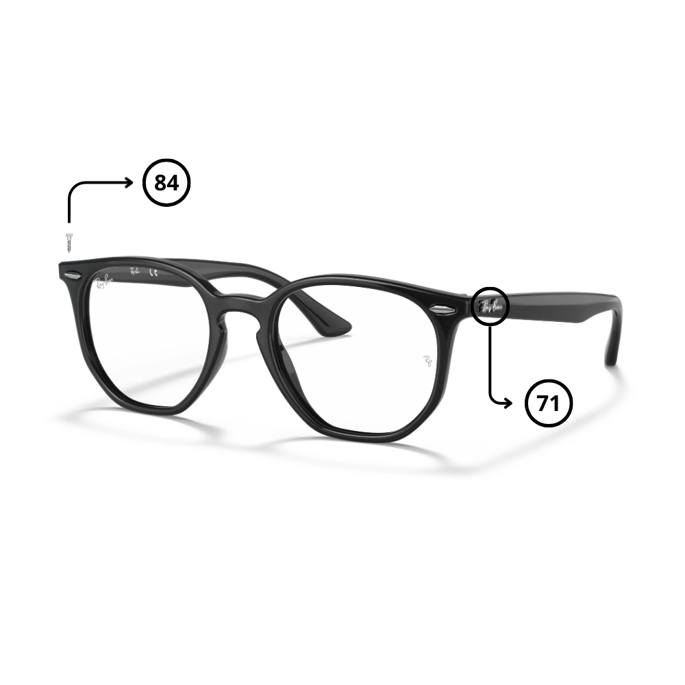 Pièces Rechange Ray-Ban 7151 HEXAGONAL Originaux