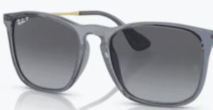 Verres originaux Ray-Ban RB4187 Chris, couleur T3 · Gris foncé dégradé polarisé · plastique