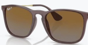 Verres originaux Ray-Ban RB4187 Chris, couleur T5 · Marron dégradé polarisé · plastique