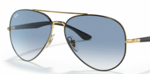 Verres originaux Ray-Ban RB3675 Aviator, couleur 3F · Bleu dégradé