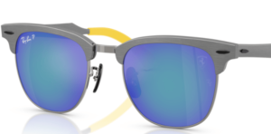 Verres originaux Ray-Ban RB3807M, couleur 4L · Polarisé gris miroir bleu