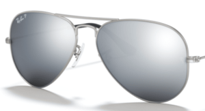 Verres originaux Ray-Ban RB3025 Aviator, couleur 40 · Gris miroir · plastique