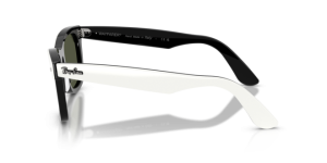 Branches originales Ray-Ban RB2240 Wayfarer, couleur 1444 · Blanc sur noir