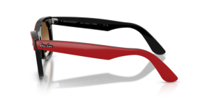 Branches originales Ray-Ban RB2240 Wayfarer, couleur 955 · Rouge sur noir