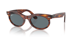 Verres originaux Ray-Ban RB2242 Wayfarer Oval, couleur 3R · Bleu foncé polarisé