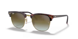 Verres originaux Ray-Ban RB3016 Clubmaster, couleur 9J · Vert clair miroir flash