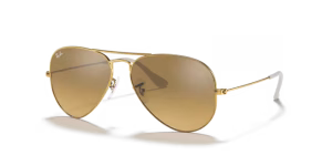 Verres originaux Ray-Ban RB3025 Aviator, couleur 3K · Marron dégradé argent miroir