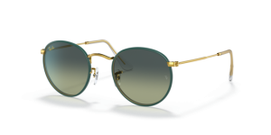 Verres originaux Ray-Ban RB3447 Round Metal, couleur BH · Vert vintage