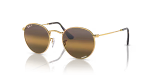 Verres originaux Ray-Ban RB3447 Round Metal, couleur G5 · Polarisé transparent dégradé marron foncé