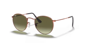 Verres originaux Ray-Ban RB3447 Round Metal, couleur A6 · Marron dégradé vert