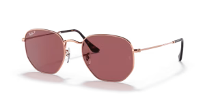 Verres originaux Ray-Ban RB3548N Hexagonal, couleur AF · Violet foncé polarisé