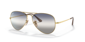 Verres originaux Ray-Ban RB3689 Aviator Metal II, couleur GF · Transparent dégradé bleu dégradé gris