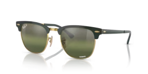 Verres originaux Ray-Ban RB3716 Clubmaster Metal, couleur G4 · Polarisé transparent dégradé vert foncé