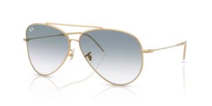 Verres originaux Ray-Ban RB0101S Aviator Reverse, couleur 79 · Transparent dégradé bleu · plastique