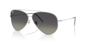 Verres originaux Ray-Ban RB0101S Aviator Reverse, couleur 11 · Gris dégradé · plastique