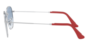 Branches originales Ray-Ban RB3548NM, couleur F007 · Ferrari argent