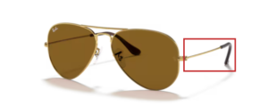 Branches originales Ray-Ban RB3025 Aviator, couleur 001/33 · Arista or