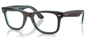 Ray-Ban RX4340V WAYFARER EASE, couleur 8366 · Marron sur transparent bleu