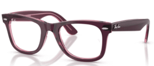 Ray-Ban RX4340V WAYFARER EASE, couleur 8364 · Violet sur transparent rose